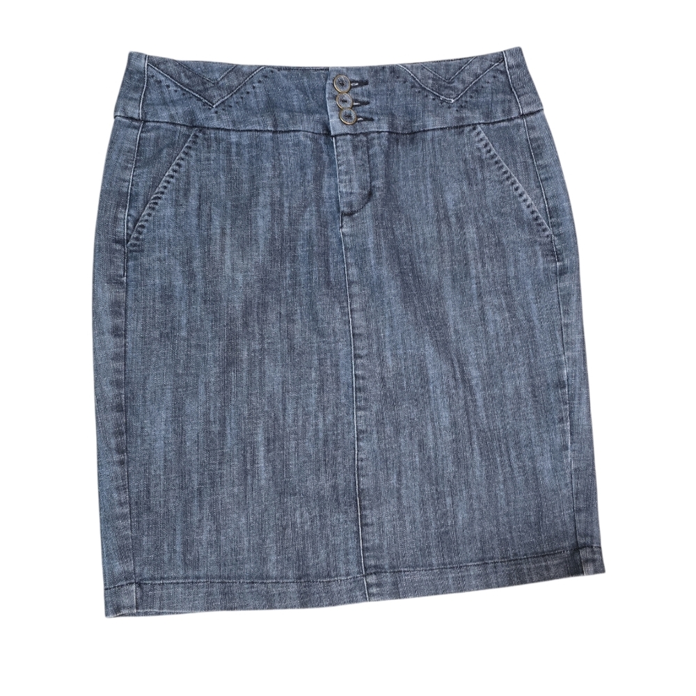 One 5 One Vintage Y2K Low Rise Denim Skirt Size Medium‎ Knee Length